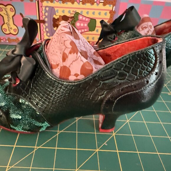 Irregular Choice Emerald Ribbon-Laced Heels Size 40 - Picture 4 of 6